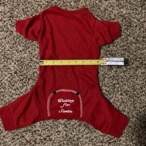 USED Red Thermal Dog "Waiting for Santa" Pajamas - Size Small